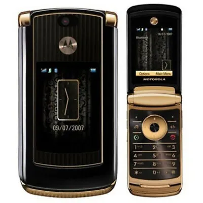 Motorola RAZR2 V8 2GB Unlocked GSM 2MP Flip Bluetooth MP3 2.2  Gold Mobile Phone • $57