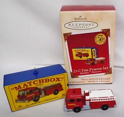 Hallmark Ornament Matchbox Miniatures 29-C Fire Pumper Set 2002 Die Cast Truck • $11.99