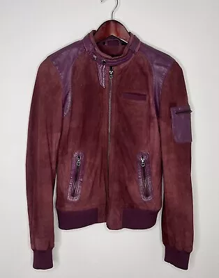 Members Only By Rebecca Eve Leather Bomber Jacket Burgundy (Size S) • $30