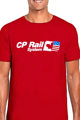 Canadian Pacific - CP Rail System - Duel Flag Logo - 100% Cotton Men's T-Shirt  • $19.95