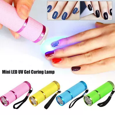 Mini LED UV Gel Curing Lamp Light Portable Dryer Fast Cure Nail Flashlight Torch • $3.58