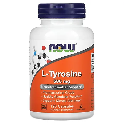 Now Foods L-Tyrosine 500 Mg 120 Capsules GMP Quality Assured • $14.01