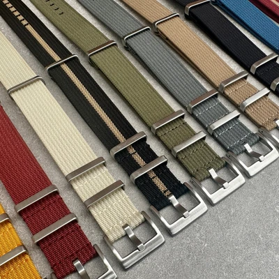 Premium NATO Watch Strap Ribbed Nylon Fabric Military Diver 18mm 20mm 22mm • £9.45