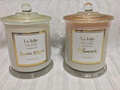 $50 • Buy Two La Jolie Muse Natural Soy Wax Candles Jasmine Blossom & Plumeria