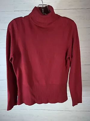 Mainbocher Red Turtleneck Sweater Womens Size Small • $14.99