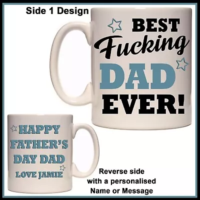 Personalised Best F*CKING Dad Ever Mug - Fathers Day Or Birthday Gift - Grandpa • $20