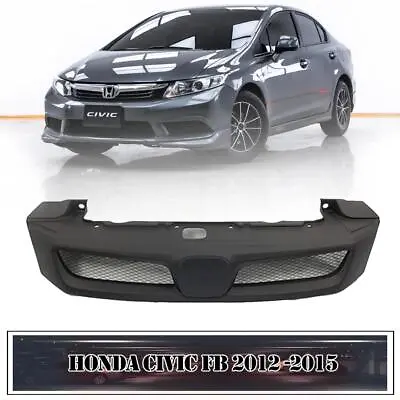 Front Net Grille Matte Black Mugen Style For Honda Civic FB 2012-2015 Sedan • $214.70