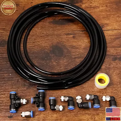 Black Push Lock Boost Vacuum Air Line Fitting Set For Tial Bov Turbo 1/8th NPT • $22.86