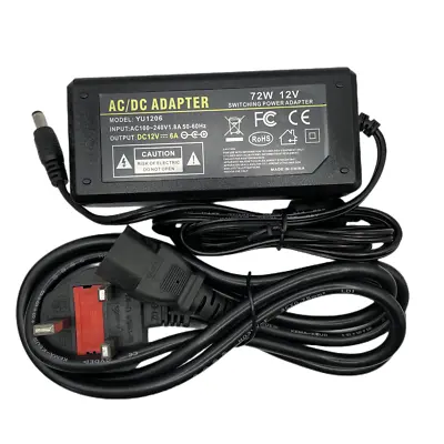 £10.99 • Buy 12V 6A Power Supply AC To DC Adapter For CCTV LED Strip Lights 5.5mmx2.1mm 2.5mm