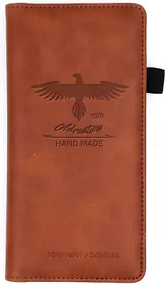 Checkbook Cover For Men & Women RFID Leather Check Book Holder Wallet(Brown Eagl • $15.28