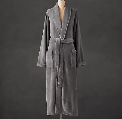 $89.99 • Buy Restoration Hardware Luxury Plush Long Robe Graphite Size XL Unopened New