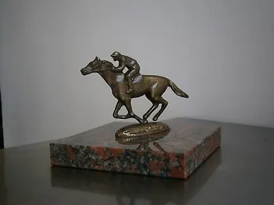 Figure Metal Golden Marble Deco Horse Course Equestrian Antique • $62.54