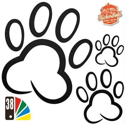 25 DOG PAW PRINT STICKERS DECALS For Car | Wall | Home - 38 Colours (S3)  • £4.95