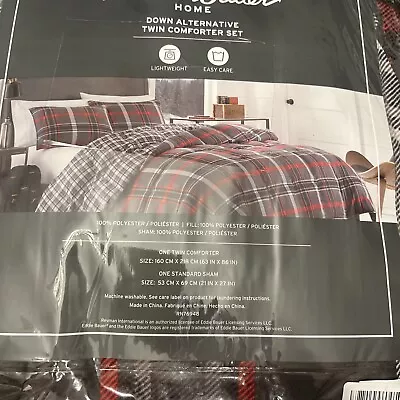 Eddie Bauer Home Reversible Plaid Micro-Suede Comforter Set | Size Twin • $45.99