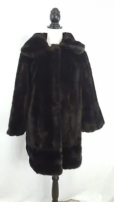 COUNTRY PACER USA Faux Fur Jacket Winter COAT Women's Size M  Dark Brown • $49.99