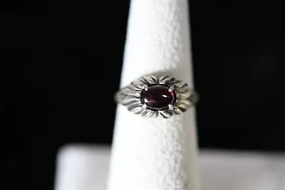 Vintage KABANA ROUND GARNET STERLING SILVER RING Size 7 NEW Jewelry 925 • $19.99