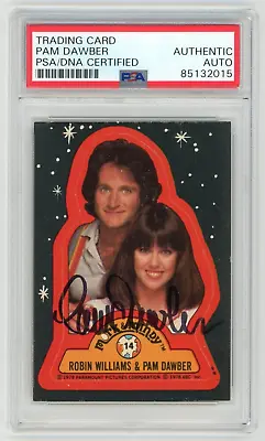 PAM DAWBER Signed 1978 Topps Mork & Mindy Sticker Card #14 - 70s Actress - PSA • $59.99