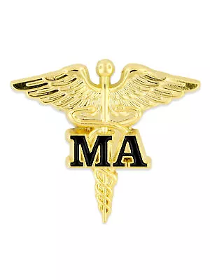 PinMart's Medical Assistant MA Gold Caduceus Lapel Pin • $7.47