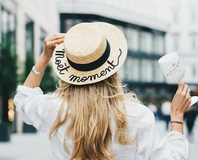 Moet & Chandon Straw Hat  Moet Moment  For Beach Pool Brunch And Picnic NEW • $24.99