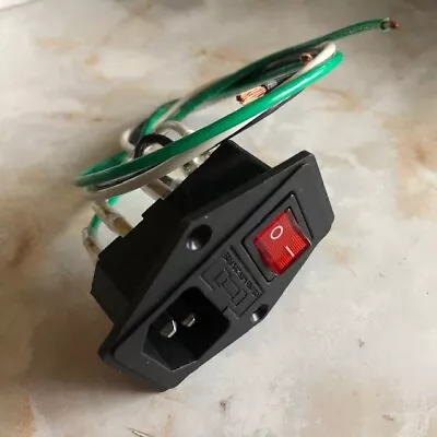 Ready To Install Power Socket With Fuse  Switch 3 Pin IEC320 C14 USA Plug • $12