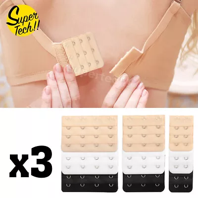 3x Women Bra Extender Clip On Plus Size  2 3 4Hooks Adjustable Strap Maternity • $5.35