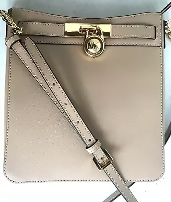 Michael Kors HAMILTON MD NS Messenger Leather/Oyster/$248/NWT • $78.99