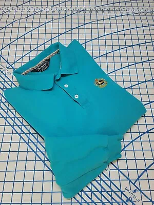  Vintage Burberry's Long Sleeve Polo Men’s XL Cotton Turquoise Shirt  • $99.99