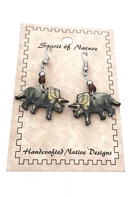 Spirit Of Nature Earrings RHINOCEROS - French Wire -beads • $10.99