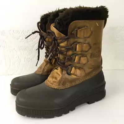 Vintage Sorel Badger Leather Rubber Waterproof Shoes Rugged Snow Boots 7 Womens • $37.80