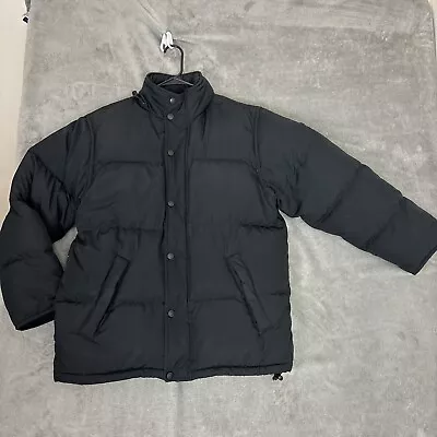 J Crew Puffer Jacket Mens Small Black Down Filled Flaw • $25