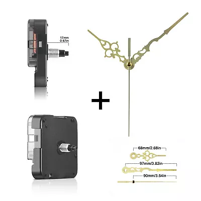 Sun 12888 Shaft Wall Clock Quartz Movement Mechanism Repair Gold Hand Metal Hook • $7.66