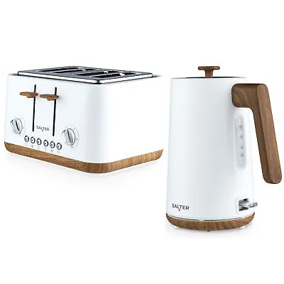 Salter Kettle & 4-Slice Toaster Set 1.7 L Fast Boil Wide Toasting Slots White • £89.99