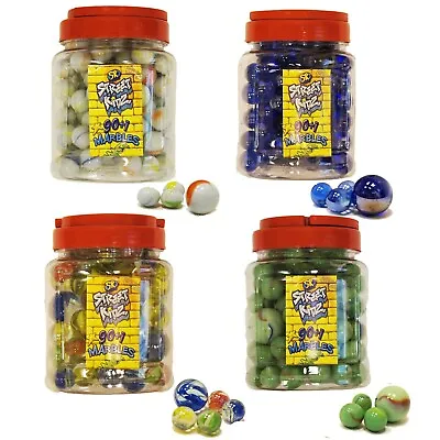 90+1 Glass Marbles Toy In A Jar  Gift Standard Size 16mm Kids Stocking Filler • £6.45