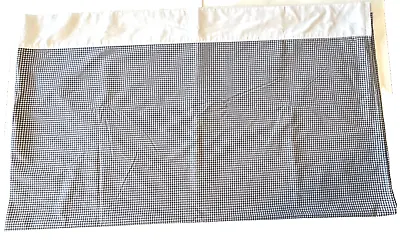 Vintage JC Penney Queen Flat Sheet Black White Gingham Plaid Check • $19.20