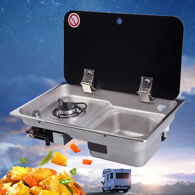 GR-903 Boat Caravan RV Camper 1 Burner LPG Gas Stove Hob With Sink Combo Cooktop • $270.72