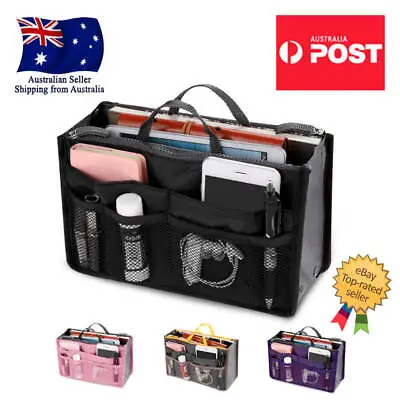 $14.95 • Buy Bag Insert Organiser Handbag Womens Travel Makeup Purse Wallet Pouch & Organiser