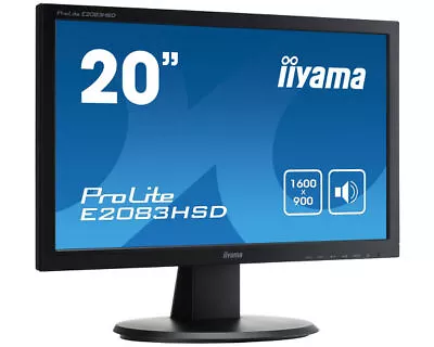 IIYAMA 19  LED Monitor ProLite E2083HSD-B1 TN 1600 X 900 - Black • £34.99