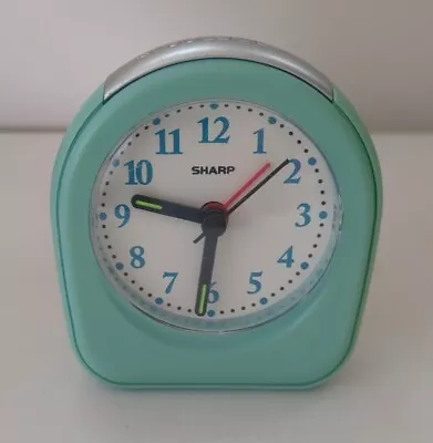 Sharp Quartz Analog Mint Ascending Alarm Clock Battery Operate Simple EZ To Use • $10