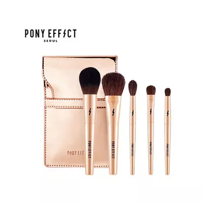 PONY EFFECT Memebox Mini Brush Set + Rose Gold Pouch Powder Eye Shadow Cheek • $66.30