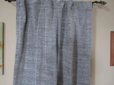 Heavy West Elm Tab Panel Curtain  48 X96  Black & White Weave • £34.01