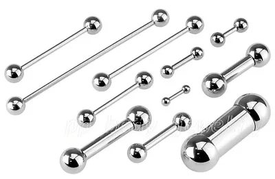 20G To 00G Surgical Steel Industrial Tragus Cartilage Tongue Nipple Ring Barbell • $2.13