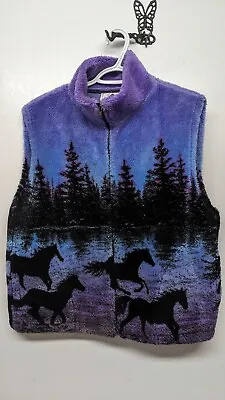 Large Blue & Purple Black Mountain Horse Equine Pony Vest. RN#124859 Made In USA • $28.95