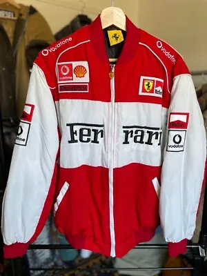 Marlboro Ferrari Racing Jacket White Red Vintage Mens Size M Used • $320