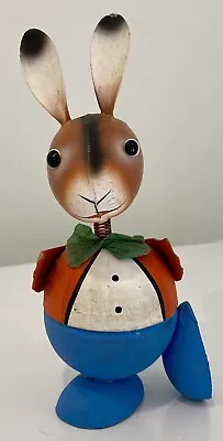 Vintage Paper Mache Easter Bunny Rabbit Bobble Head Candy Container 7” • $70