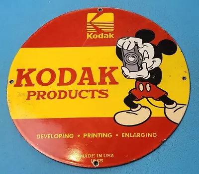 $117.47 • Buy Vintage Kodak Printing Porcelain Photograph Mickey Mouse Ad Service Sales Sign