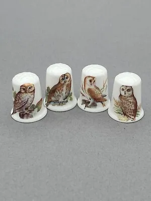£5 • Buy Owls English Fine Bone China Thimbles Full Set Of Four