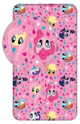 My Little Pony Fitted Sheet Bed Sheet Pink Rarity Pinky 90x200 Cm 100 % Cotton • £23.94