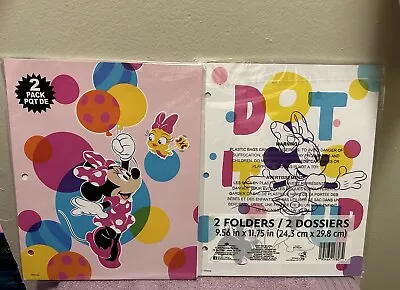 2 Pack Of Folders Minnie Mouse Colorful Dots School Supplies • $2.95