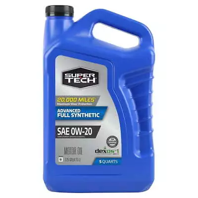 Super Tech Advanced Full Synthetic Motor Oil SAE 0W-20 5 Quarts • $18.02