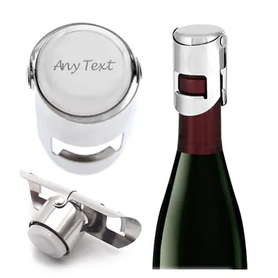 Personalised Prosecco Bottle Sealer Saver Wine Champagne Stopper Custom Any Text • £7.99